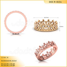 halka 154 jóias ouro anel gem printable de prata diamante o design jóia engajamento casamento da forma anéis cad rhino pingente noivado a moda 3d print model - Mito3D