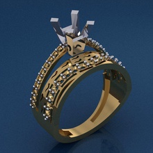 halka 30 or bague bijoux mariage engagement argent diamant imprimable gemme bijou mode engagem goujat Collier pendentif 3d print model - Mito3D