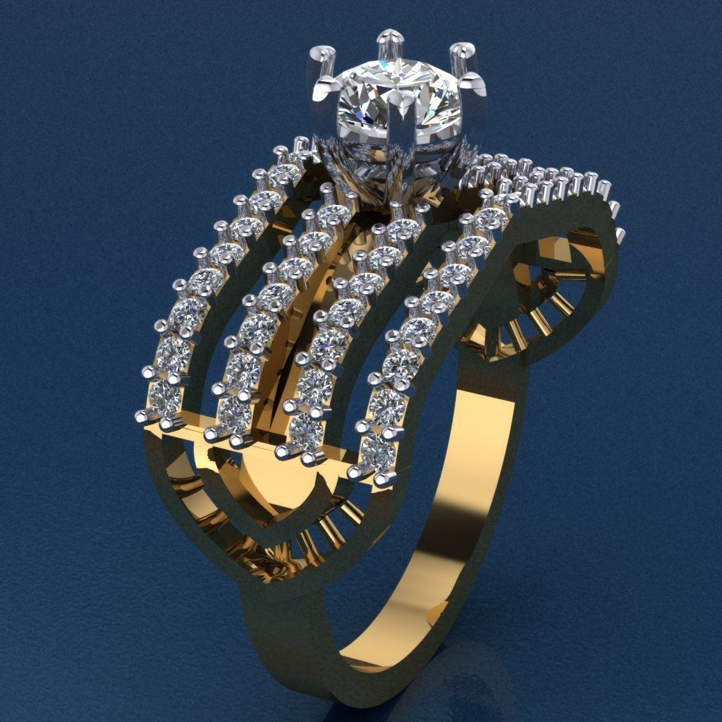 halka 36 oro anello gioielli lucente argento stampabile la collana engagem diamante di fidanzamento matrimonio cad diamanti ciondolo moda e bellezza con pendente rhino anelli 3D print model - Mito3D