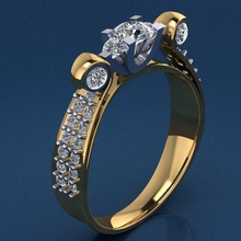 halka 39 gold ring jewelry gem shining wedding pendant engagement silver printable jewel diamond fashion engagem necklace jewellery beauty rings 3d print model - Mito3D