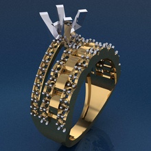 halka 40 or bague bijoux mariage argent imprimable Collier gemme diamant goujat engagement rhinocéros bijou engager pendentif mode 3d print model - Mito3D