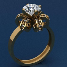 61 halka altın yüzük takı parlayan kolye Gümüş yazdırılabilir elmas engagem mücevher nişan düğün cad moda güzellik yüzüğü gem gergedan 3d print model - Mito3D