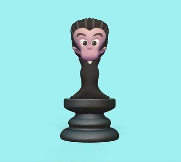 halloween chess - vampire game boardgame art sculpture miniatures decorative cartoon cute board play games pieces king toys 3d print model - Mito3D