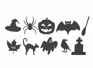 halloween decorations horror scary pumpkin leaf maple bat hat witchs cat ghost broom spider tombstone crow pack print creature corpse games toys 3d print model - Mito3D