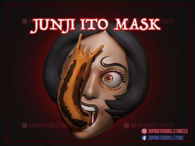 cadılar bayramı junji ito maske baş korku toplamak kostüm oyunu kask özel hayalet anime korkutucu ürkütücü japonca kadın oyunlar oyuncaklar 3D print model - Mito3D