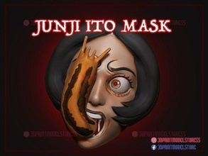 cadılar bayramı junji ito maske baş korku toplamak kostüm oyunu kask özel hayalet anime korkutucu ürkütücü japonca kadın oyunlar oyuncaklar 3d print model - Mito3D