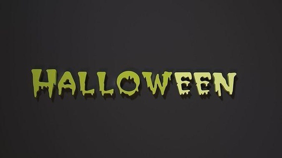 halloween lettering beautiful decor decoration holiday fear scary spooky scare art signs logos 3d print model - Mito3D