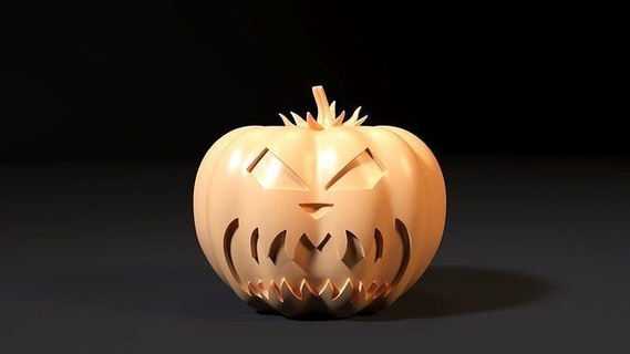 halloween pumpkin 4 lantern horror evil vegetable scary lamp autumn carved statuette art home figure voronoi decor house 3d print model - Mito3D