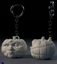 halloween pumpkin covid-19 nightmare - keychain creature 3d print carved design horror spooky character miniture kit prop gadgets keychains games toys 3d print model - Mito3D