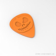 halloween pumpkin guitar pick guitarpick band hobby diy music instrument 3dprinting tools hand 3d print model - Mito3D
