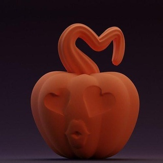 halloween pumpkin love art head printable house decor 3d print model - Mito3D