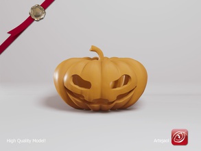halloween zucca chiuso calabaza frutta stampa cibo orrore fantasia immaginario creatura arte sculture 3d print model - Mito3D