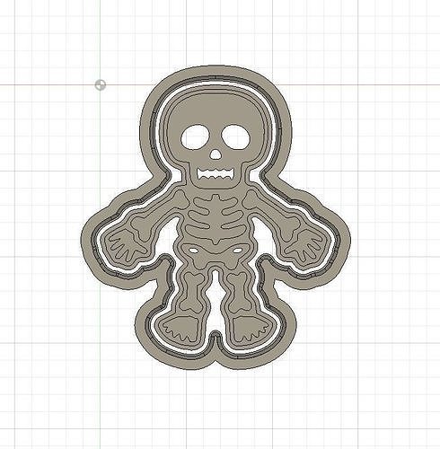 halloween skeleton cookie fondant cutter embosser house kitchen dining 3D print model - Mito3D