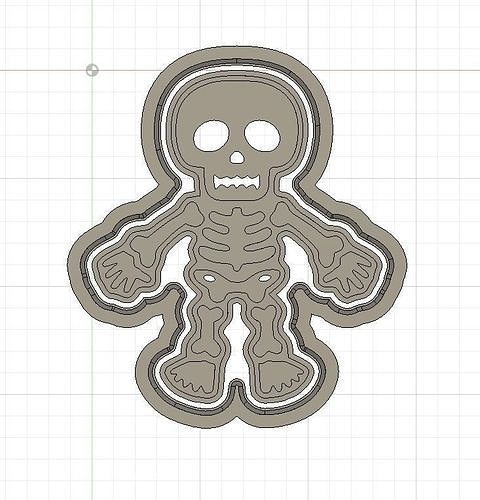 Bruxas esqueleto biscoito fundente cortador gravadora carimbo Toque doh plasticina cerâmica frio argila polímero cozinha jantar casa 3D print model - Mito3D