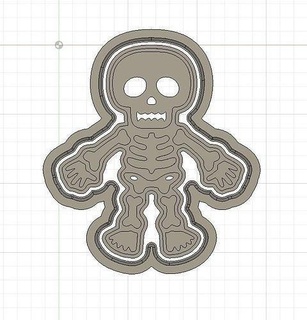 Bruxas esqueleto biscoito fundente cortador gravadora carimbo Toque doh plasticina cerâmica frio argila polímero cozinha jantar casa 3d print model - Mito3D