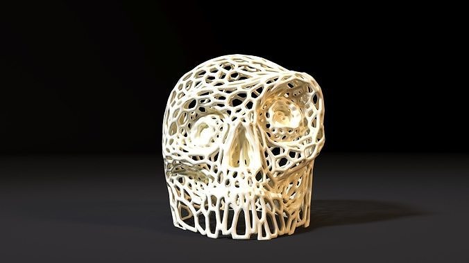 Halloween crâne 2 tête voronoi décoration homme Humain Masculin art décor conception anatomie sculpture corps personnage décoratif 3D print model - Mito3D
