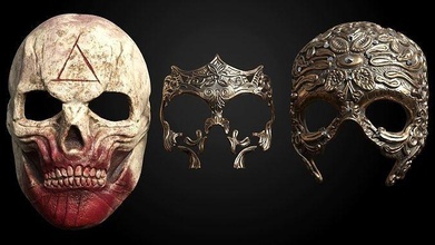 halloween crâne masques masque os horreur vénitien vicieux orné zombi tombe déguisement casque dents cadre traiter bonbons effrayant squelette jack lanterne confiserie jeux jouets 3d print model - Mito3D