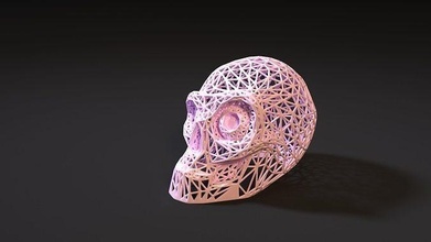 halloween skull head voronoi decoration man human male art decor design anatomy sculpture body character decorative 3d print model - Mito3D