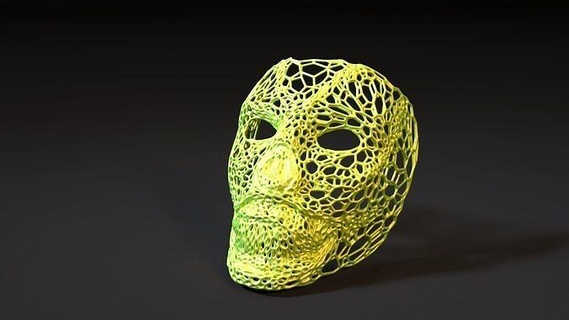 halloween zombie mask decorative voronoi anonymous face costume accessory symbol portrait protest hacker freedom art wireframe decor wire 3d print model - Mito3D