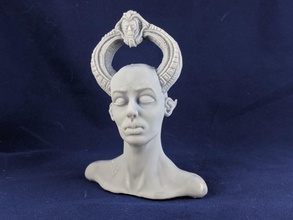 halo 13 art femenino el busto adornado la estatua scifi de fantasía giger las esculturas 3d print model - Mito3D