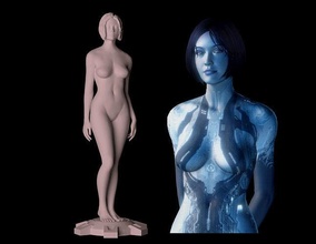 halo 4 cortana download 3d print files statue figure video game halo4 woman 3dprint 3dprinter videogame art sculptures printer 3d print model - Mito3D