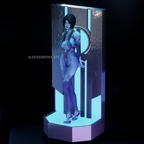 halo cortana holographic version sci fi xbox 343 industres games infinity master chief colleciton art sculptures 3D print model - Mito3D