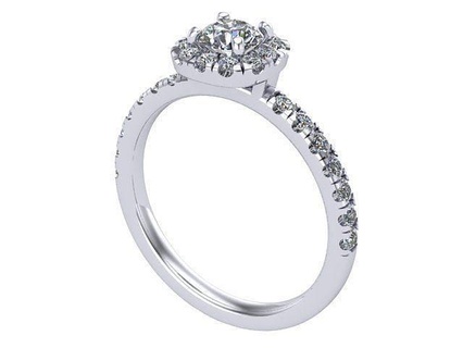 heiligenschein kissen engagement ring diamant golden silber schmuck ringe 3d print model - Mito3D