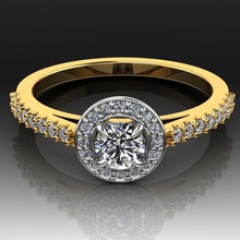 halo bague de fiançailles en diamant bijoux l'engagement le l'anneau 3dprintabale or joyau les anneaux 3d print model - Mito3D