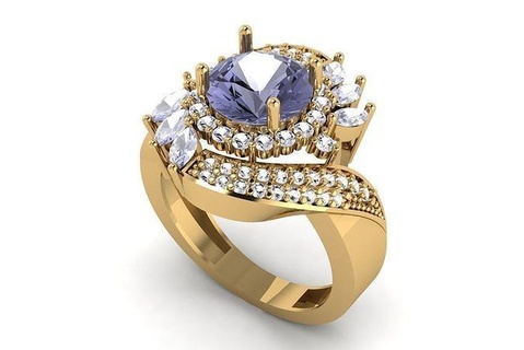 halo diamond ring r 121 jewelry sale fashion printable sterling silver jewel jewellery platinum gem gold stone brilliant engagement sapphire 3dprint print rings 3d print model - Mito3D