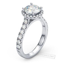 Halo diamant bague pierres bijoux gemme engagement bijou précieux anneaux 3d 3d print model - Mito3D
