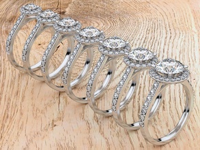 halo anillo de diamantes la joyería 3dring banda brillante cad el diamante compromiso floral gem las gemas imprimible plata boda compuesto moda colección belleza solitaire los anillos 3d print model - Mito3D