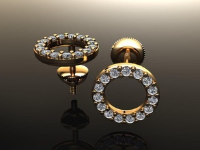 aréola diamante viga brinco Tamanho joalheria jóia gema estudado mulheres fêmea homens masculino unissex moda acessórios 3d print model - Mito3D