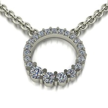halo diamond tapered infinity pendant jewelry necklace charm pedant women female fashion trend accessories dainty cute minimal modern pendants 3d print model - Mito3D