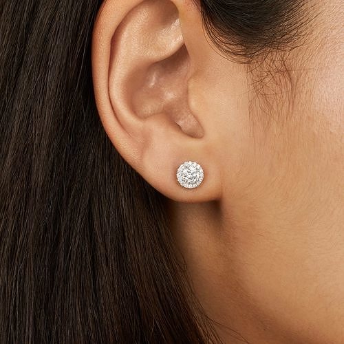 Halo boucles d'oreilles 60 engagement bague tiffany bijoux diamant anneaux gemme mariage bijou or imprimable intemporel haute 3D print model - Mito3D