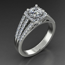 0171 halo nişan mikro pave elmas yüzük takı düğün mücevherleri taşlar 3d print model - Mito3D