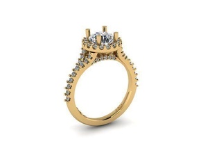Heiligenschein Engagement Ring Diamant golden Silber Schmuck Ringe 3d print model - Mito3D
