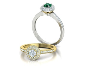 Heiligenschein Engagement Ring Design druckbar 3dmodel Diamant Schmuck klassisch Ton 4mm Stein Solitär versprechen brillant USA Kanada 3d print model - Mito3D