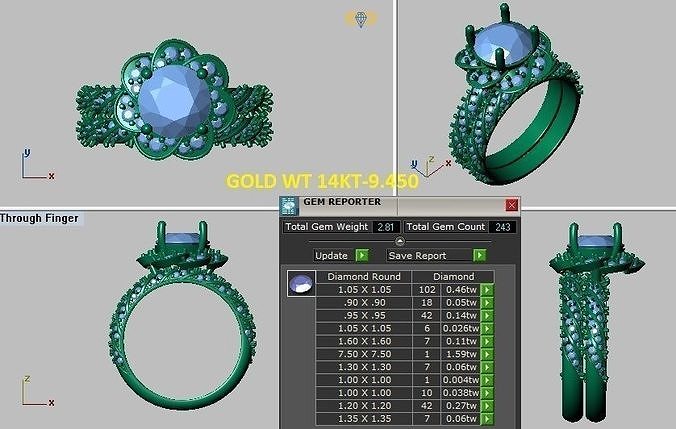 aréola noivado anel conjunto Casamento joalheria ouro prata platina gema diamante rubi safira esmeralda almofada ametista moda gala argolas eternidade banda 3D print model - Mito3D