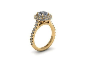 Heiligenschein Engagement Ring v2 Diamant golden Silber Schmuck Ringe 3d print model - Mito3D