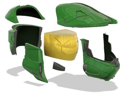 aréola inspirado mk vi capacete 3d modelo stl plástico viseira masterchief arte esculturas 3d print model - Mito3D