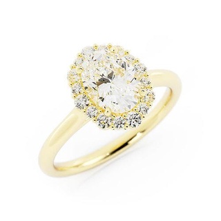 Heiligenschein Oval Engagement ring r0008 Schmuck Gold Hochzeit druckbar Diamant Ringe wertvoll Ring brillant 3d print model - Mito3D
