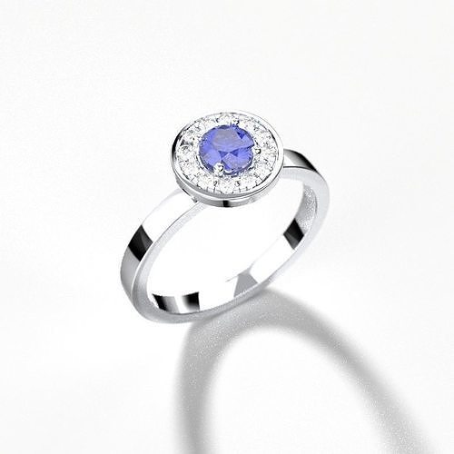 Halo bague bijoux engagement luxe gemme imprimable diamant mariage classique solitaire brillant bijou mode fête argent femme or anneaux 3D print model - Mito3D