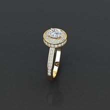 Halo bague bijou engagement mariage bijoux diamant argent or engagem mode blanc sterling gemme pendentif Collier beauté anneaux pendentifs 3d print model - Mito3D