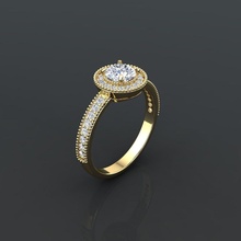 Halo bague bijou engagement mariage bijoux diamant argent or engagem mode blanc sterling gemme pendentif Collier beauté anneaux pendentifs 3d print model - Mito3D