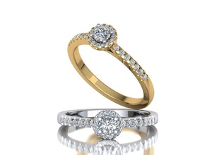 halo-ring 0082 Schmuck halo ring classic 3d Modell diamond Ringe usa Kanada israel Diamant-ring bedruckbar ist engagem gold-ring sterling Juwel 3d print model - Mito3D