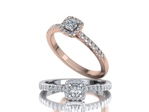 halo-ring 0082v2 Schmuck Kissen halo ring diamond kaufen 3d Modell 3dprint Ringe 3d print model - Mito3D