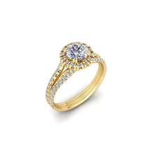 aureola anillo 3d impresión modelo joyería joya anillos mujer solitario Boda colección precioso abultar diamante compromiso diamantes oro Moda 3d print model - Mito3D