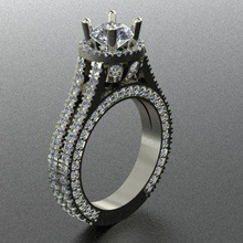 halo ring diamonds jewelry wedding gem diamond precious fashion gold rings jewellery jewel beauty enamel solitaire 3d print model - Mito3D