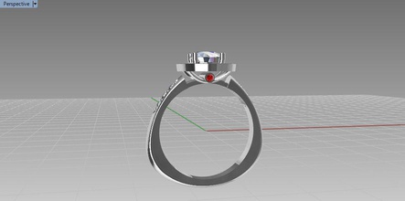 halo ring h-4 jewelry engagement wedding ladies gold silver precious rings 3d print model - Mito3D