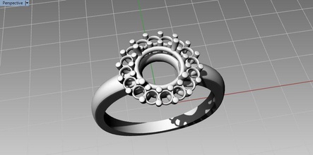 halo-ring h-5 Schmuck ring kostbar engagement Hochzeit gold Damen Silber halo Ringe 3d print model - Mito3D